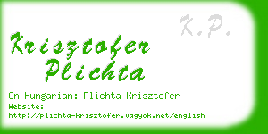 krisztofer plichta business card